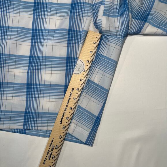 Greg Norman Performance Plaid Golf Shorts - Men's 34 - Blue/White Tasso Elba - Picture 9 of 9